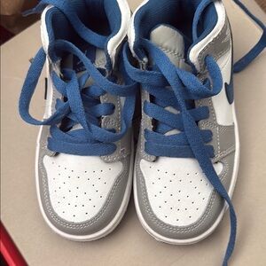 Nike Blue and White High-Top Sneakers